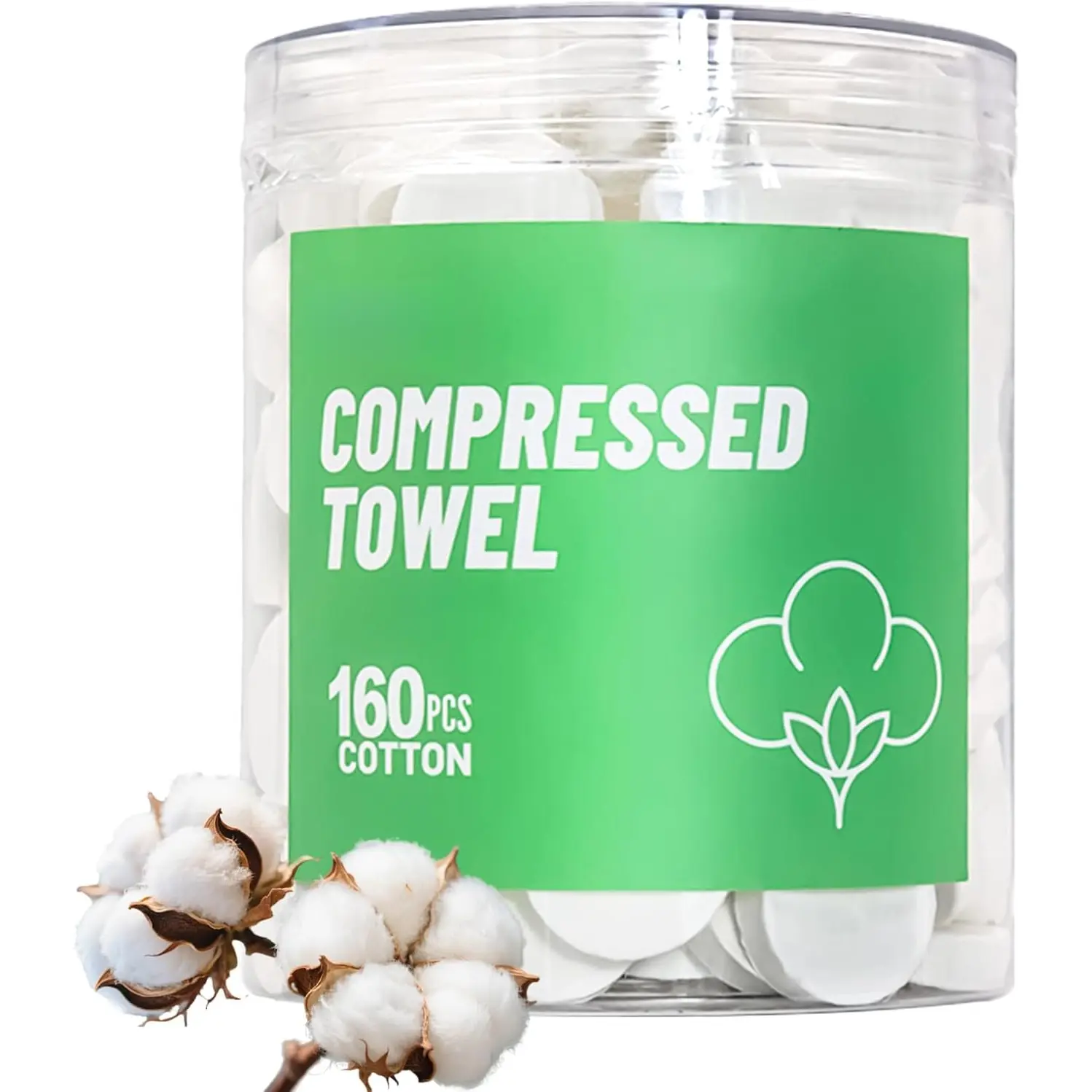 Compressed Towels, Camping, Disposable  Compressed Towels, Magic Towel, Compressed Towel for Travel, Camping,Hiking (9x9in) (White 160)