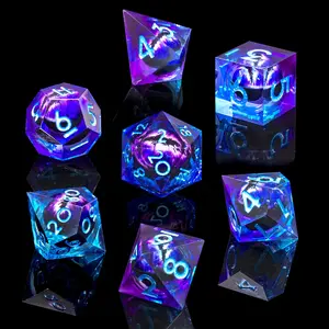 Dragon Eye Dice Set, Polyhedral Dice Set, 7 Counts/set Liquid Core Resin Dice with Gift Box, Tabletop Role-playing Games for Adults & Teens, Ideal Birthday Gift