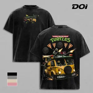 TMNT Ninja Turtles Party Wagon - Oversized Heavyweight Vintage Graphic Tee, Premium Heavy Cotton, Movie Lover Gift, Cotton Unisex Graphic T-Shirt, Trendy T-Shirts, Men's T shirts, Streetwear For Men, Double-Sided, Unique Gift For Fans