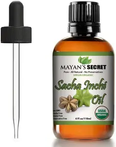 Mayan's Secret Organic Sacha Inchi Oil – Pure Moisturizer for Skin, Hair & Anti-Aging Care (4oz) Radiant