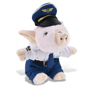 SUPER SOFT PLUSH - SQUAT PIGGY PILOT DRESS UP