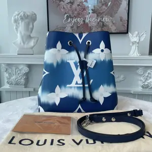 Pre-owned Louis Vuitton Canvas Tote Bags BJ1109905010 Neonoe Blue&White MM Size Tote Bag