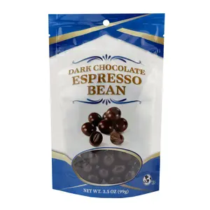 First Choice Candy Dark Chocolate Espresso Bean, Rich Cocoa Coating, 3.5 oz, Resealable Bag, Snack Size (PACK OF 3)
