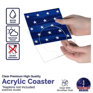 Cocktail Napkins Coasters Crystal Clear Acrylic Bar Home Seasonal Decor Table Protection by 321 Plastics