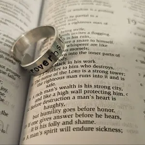 Biblical Ring Scripture Hand Stamped - Aluminium Ring with Verses from the Bible