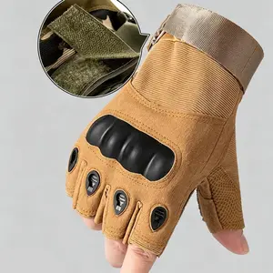 2 Pairs of Tactical Half-Finger Gloves for Men, Summer Outdoor Sports, Anti-Puncture Protection, Special Forces Motorcycle Riding Tactical Gloves