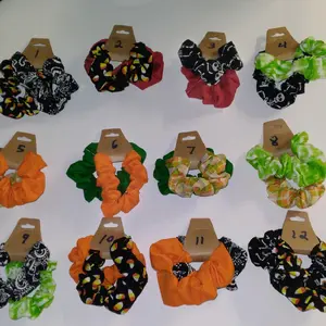 Cotton Handmade Halloween Scrunchies