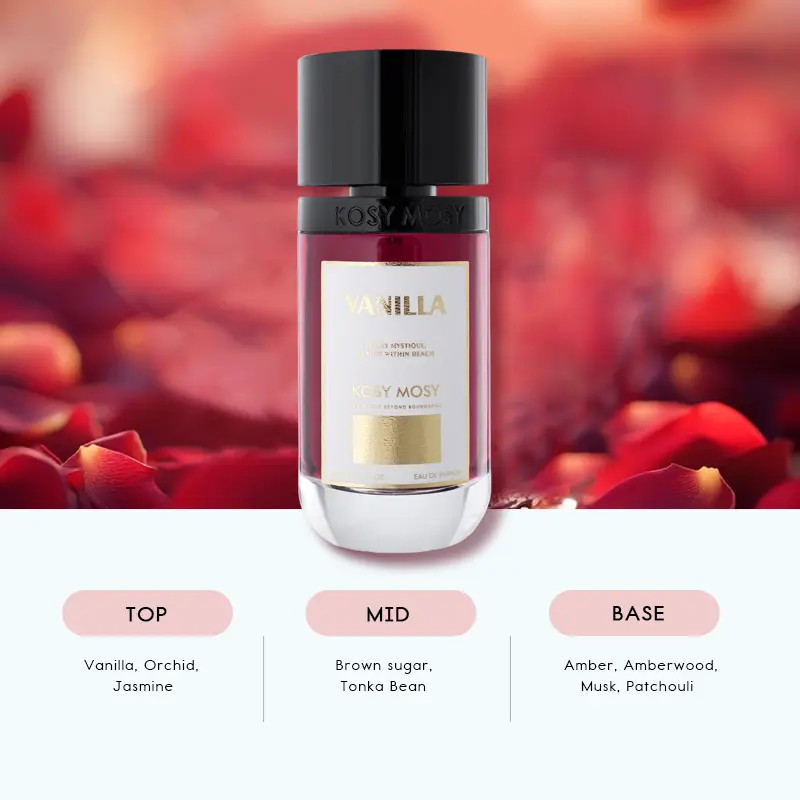 Oriental Vanilla Eau de Parfum for Women - Warm Fragrance with Jasmine, Amber, and Patchouli Notes - Alcohol-Based Liquid Perfume for Date Nights