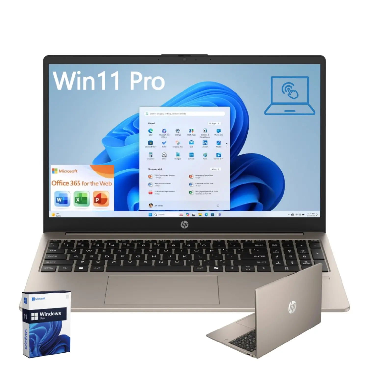 HP 15.6-Inch FHD Screen 2-in-1 Laptop (D1523) - Intel Core i3-N305, Up to 32GB RAM, 512GB Internal SSD, Intel UHD Graphics, Windows 11 Pro, Wi-Fi 6, Bluetooth 5.3, Student Device, Bundled Accessories