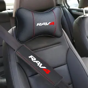 PU Leather Car Headrest Cushion, Neck Pillow Seat Cover, Seat Belt Shoulder Pads, Toyota Rav4 Gr 86 Supra Yaris Accessories