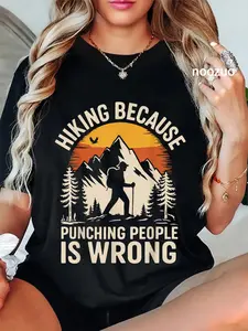 100% Cotton Unisex Hiking Outdoor Funny Hiker Nature Trail Mountain T-Shirt Casual Top