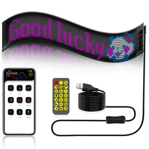 Acrylic LED Eye Light for Car Front Window - Programmable Devil's Eye, Application Controlled RGB, DIY Display Content, Flexible Film Panel on Soft Screen, Car Stickers Decorative Stickers