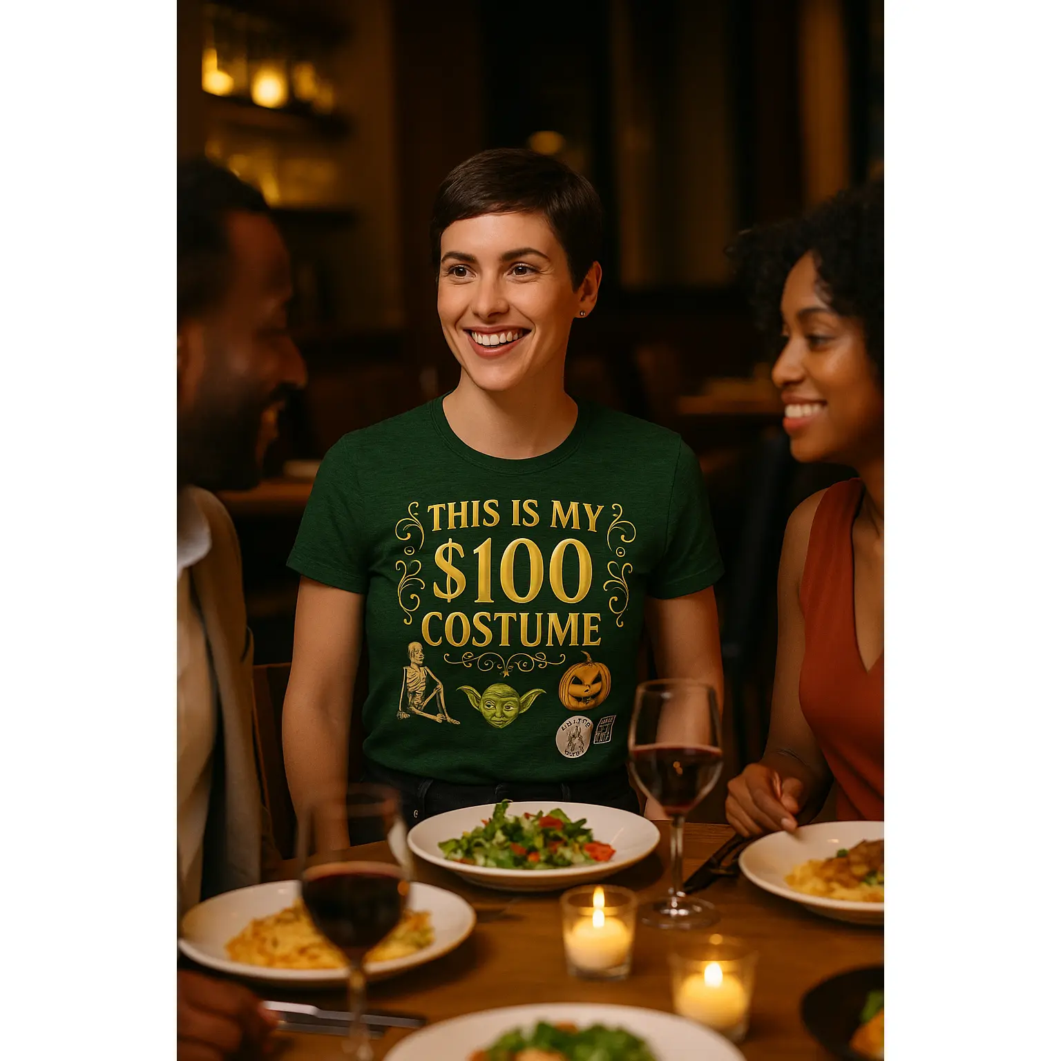 100 Dollar Halloween Costume Shirt – Funny Halloween Tee, Sarcastic Rich Person Costume, Novelty Party T-Shirt