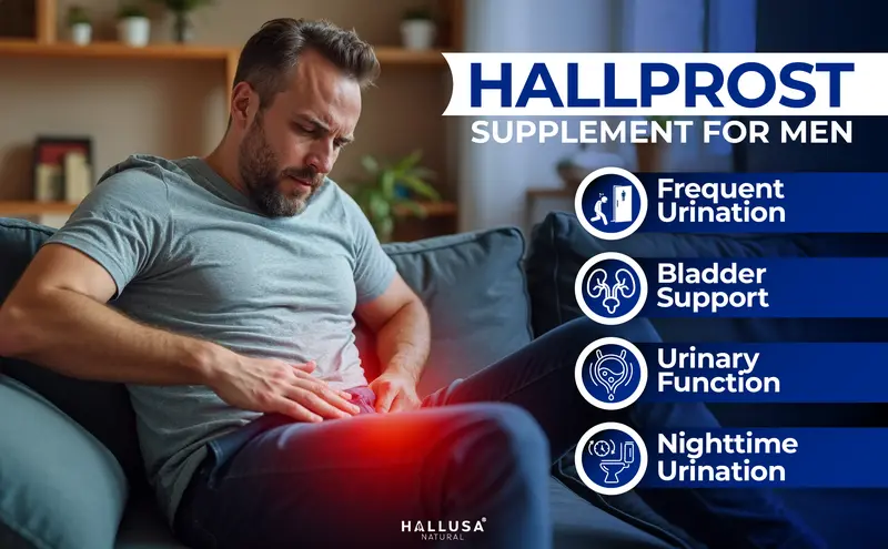 Product Introduction of HALLUSA NATURAL Hallprost Prostate Dietary Supplements 60 Capsules with Saw Palmetto Pygeum Africanum Pumpkin Seed Zinc Vitamin E for Nocturia Relief & Men's Health - Fitness 10