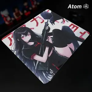 ATOM Mouse Pad  Anime Character Tempered Glass Mouse Pad, Laser Engraved Photovoltaic Glass, Super Slip Surface, Non-slip Honeycomb Base FPS Gaming Mouse Pad