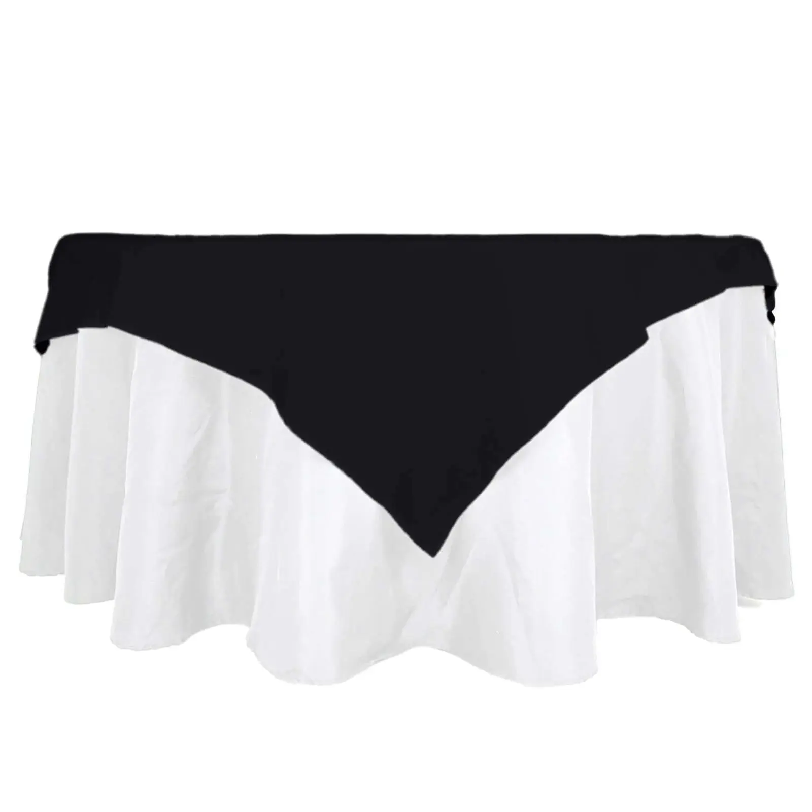 100% Cotton Square Table Overlay - 54"x54" Black Linen Tabletopper, Soft Breathable Fabric for Banquet, Event, Wedding, Party Kitchen Linens