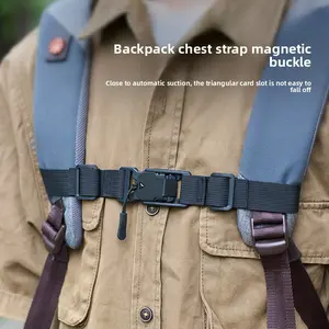 Outdoor backpack chest strap magnetic buckle school bag backpack shoulder strap fixed buckle nylon non-slip magnetic fixed buckle