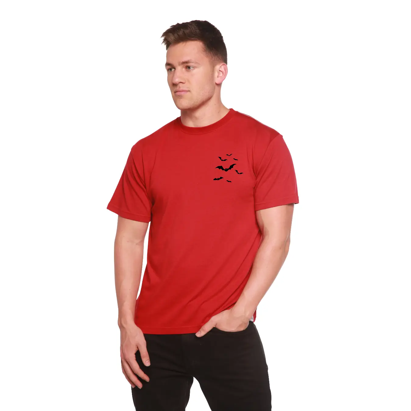 Halloween Bats Bamboo Viscose/Organic Cotton Short Sleeve Printed T-Shirt