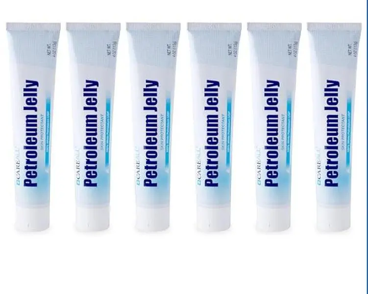 Petroleum Jelly 4 Oz. Tube (6 Pack), Unscented, Moisturizer for Dry Cracked Skin and Lips,