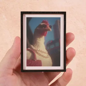 Funny Animal Refrigerator Magnet, Home Decor Refrigerator Magnet, Rich Lady Chicken Design, Cute Magnets for Fridge, Perfect for Holiday Gifts and Festive Decoration