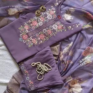 Purple Muslin Kurti Womenswear Dress