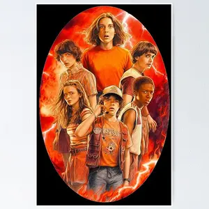 Stranger Things 5 (HD) High Definition Design · Fan Art Hawkins Heroes Poster Poster poster unframe, any size