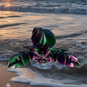 Flexi Factory Adorable Crab Rainbow 3D Printed Toy - Colorful