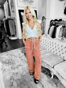 Carlie Mineral Wash Cargo Pants