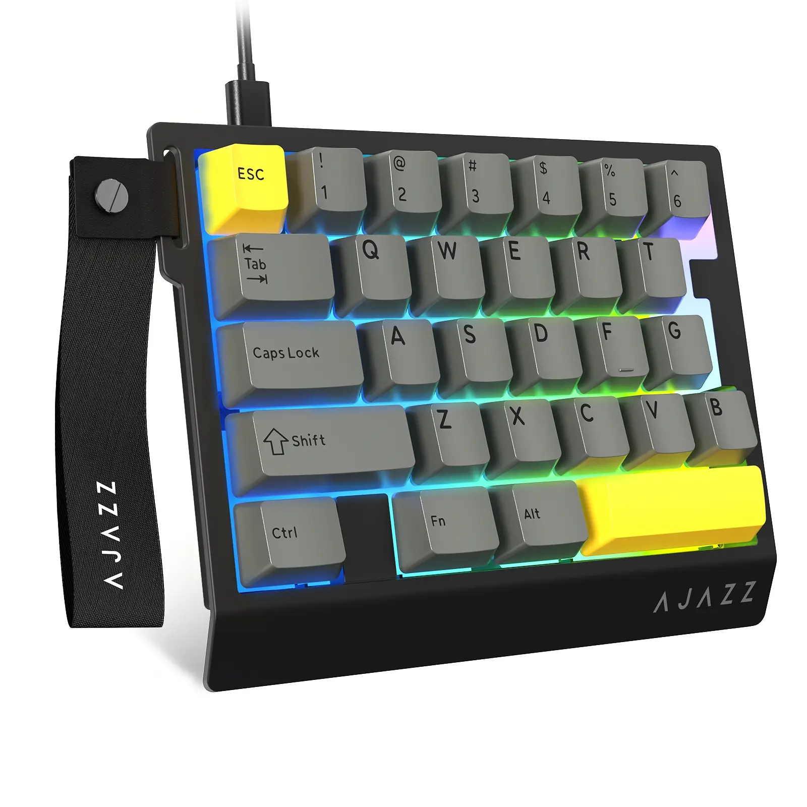A.JAZZ AK029 Wired 29 Keys One-Handed RGB Gaming Keyboard with 8000HZ,0.01mm RT Magnetic Switches Adjustable Actuation,Hotswappable Mechanical Keyboard,Aluminum Plate,Web Driver for Gamers