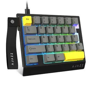A.JAZZ AK029 Wired 29 Keys One-Handed RGB Gaming Keyboard with 8000HZ,0.01mm RT Magnetic Switches Adjustable Actuation,Hotswappable Mechanical Keyboard,Aluminum Plate,Web Driver for Gamers