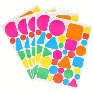 5 Sheets Colorful Self-Adhesive Waterproof Labels, Multi-Purpose Small Marking Stickers, Decorative Color Tags for Various Uses, Round Label