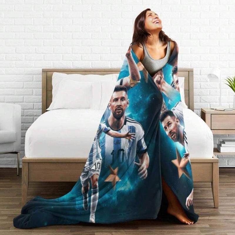 Lionel Messis Flannel Blanket Premium Ultra Soft Lightweight Durable, Perfect For Bed, Sofa, Travel, And Thoughtful Gifts