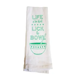 Life is Too Short, Lick the Bowl - Love My Home Printed Kitchen Towel