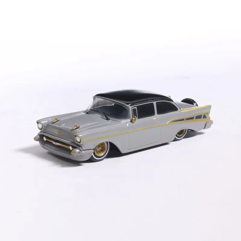 IXO 1957 Chevrolet Bel Air - Lowrider - Gray, 1:64 Scale, Limited Edition - Collectible Model