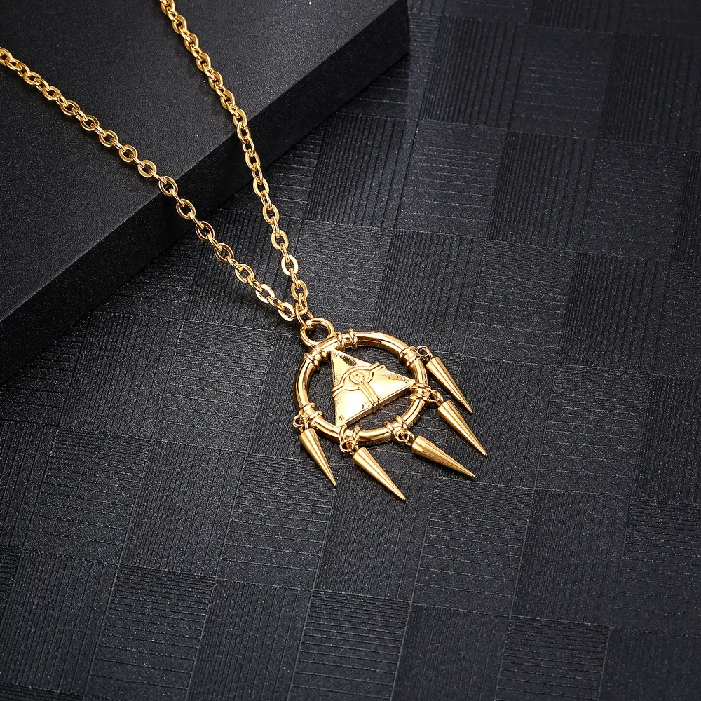 Stainless Steel Anime Millennium Wisdom Wheel Cosplay Pendant Necklace - Casual Costume Jewelry Chain Gift