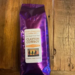 Mock’s Crossroads Coffee Mill – Clayton Cowboy Blend – Dark Roast – 16 oz Fresh Roasted Coffee – Clayton, NM