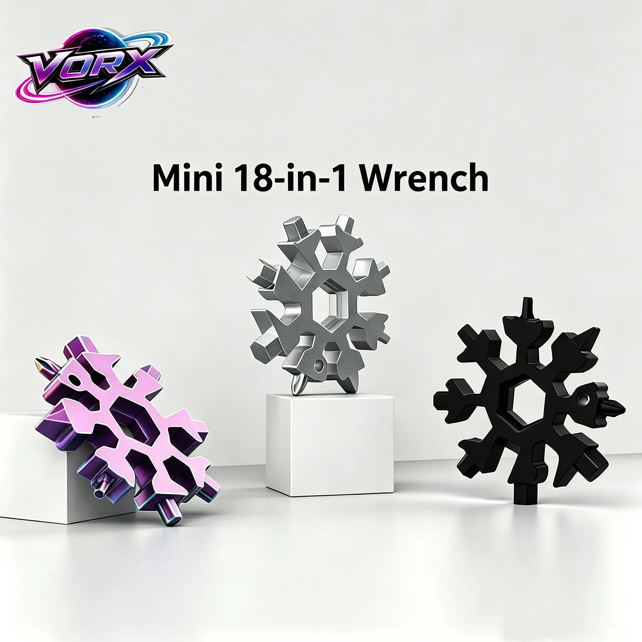 18-in-1 Snowflake Multi Tool, Stainless Steel Snowflake Bottle Opener/Flat Phillips Screwdriver Kit/Wrench, Stocking Stuffers for Men