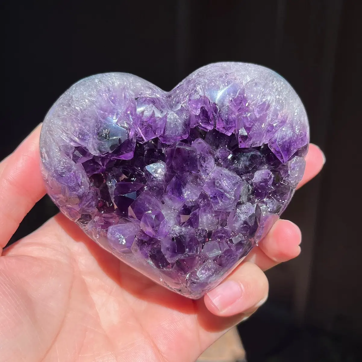 Brazilian Amethyst Druzy Heart Crystal