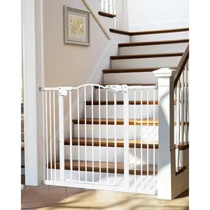 29-39.6" Baby Gate for Pets, Auto Close Both Sides Dog Gate with One-Hand Opening, 30" Tall Safety Gates for Stairs, Hallways, Bedrooms, Wall Pressure Mount No Drill, White