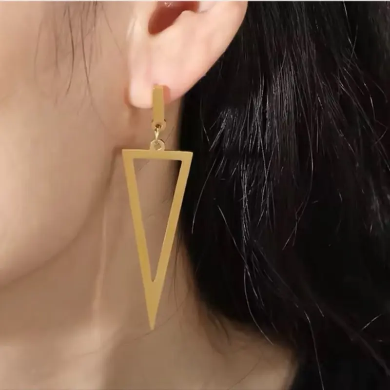 Triangle Ear Stud Earrings for Women, Stainless Steel —Makes a Great Gift  ~NEW~