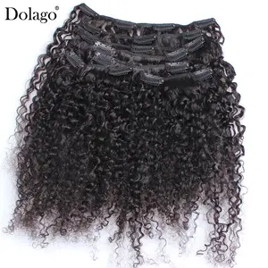3B 3C Kinky Curly Clip Ins 4A Dolago full headset