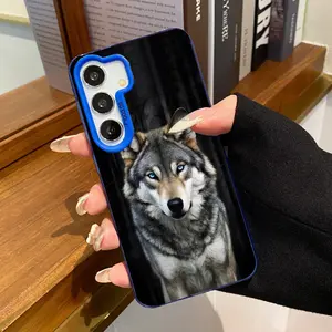 Forest Wolf Patterned Phone Case Compatible with Galaxy S24 Plus S25 Ultra S23 Ultra S22+ Shockproof Anti-Scratch Durable PC Back Protective Cover Cellphone Protective