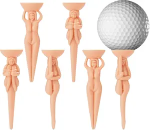 Funny Golf Tees, Perky Lady Plastic Golf Tees, 3 Styles Prank Womens Golf Tees, Funny Golf Accessories Golf Gifts for Men at Christmas, Birthdays, or White Elephant Gifts - 6 Pack, 2 inch