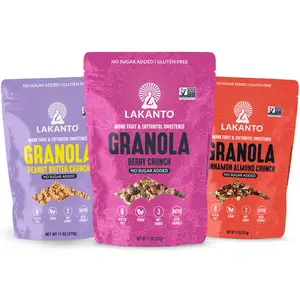 Lakanto No Sugar Added Crunch Granola - Delicious Healthy Snack, Quick Breakfast Cereal, Yogurt, Oatmeal, Keto Friendly, Monk Fruit Sweetener with Erythritol, Vegan, Gluten Free, Grain Free, Low Net Carbs (11 Oz)