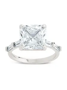 Sterling Silver Princess Baguette Ring