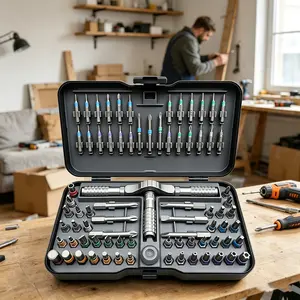 79-In-1 Magnetic Ratchet Screwdriver Set, S2 Steel Bits, Flexible Shaft, Ideal for Furniture Assembly, Electronics Repair, DIY, Professional Use