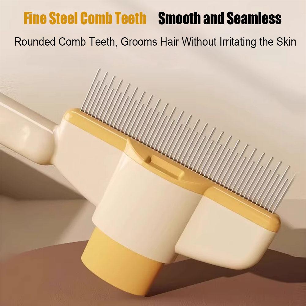 Pet Comb for Dogs Cats with Long Short,Stainless Steel Metal Teeth for Shedding and Tangles,Self-Cleaning Pet Comb for Dogs and Cats Household Convenient.