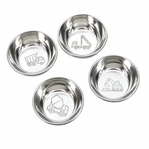 Truck Stainless Steel Kids Bowls — Set of 4 Construction Truck Designs | BPA-Free, Dishwasher Safe | Busy Benny