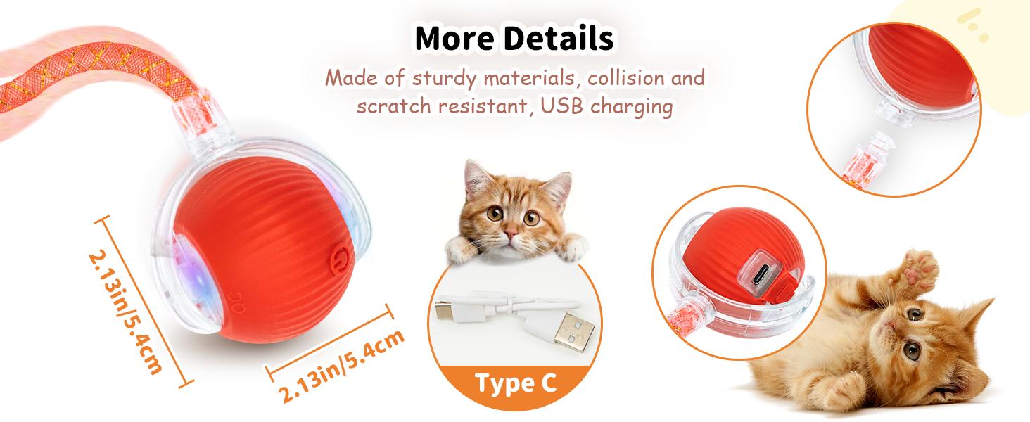 PetPulse Interactive Dog Cat Toys Durable USB Rechargeable Automatic Rolling Ball with Obstacle Avoidance for Small Medium Large Pets