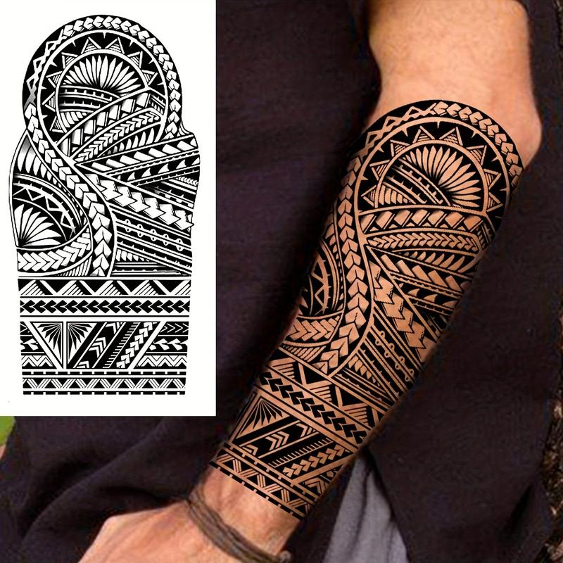 Māori Tribe Temporary Tattoo Set, 22 Animal Designs, Durable Long-Lasting, Suitable for Men Women Arms Legs Hands Neck, Tattoo Stickers